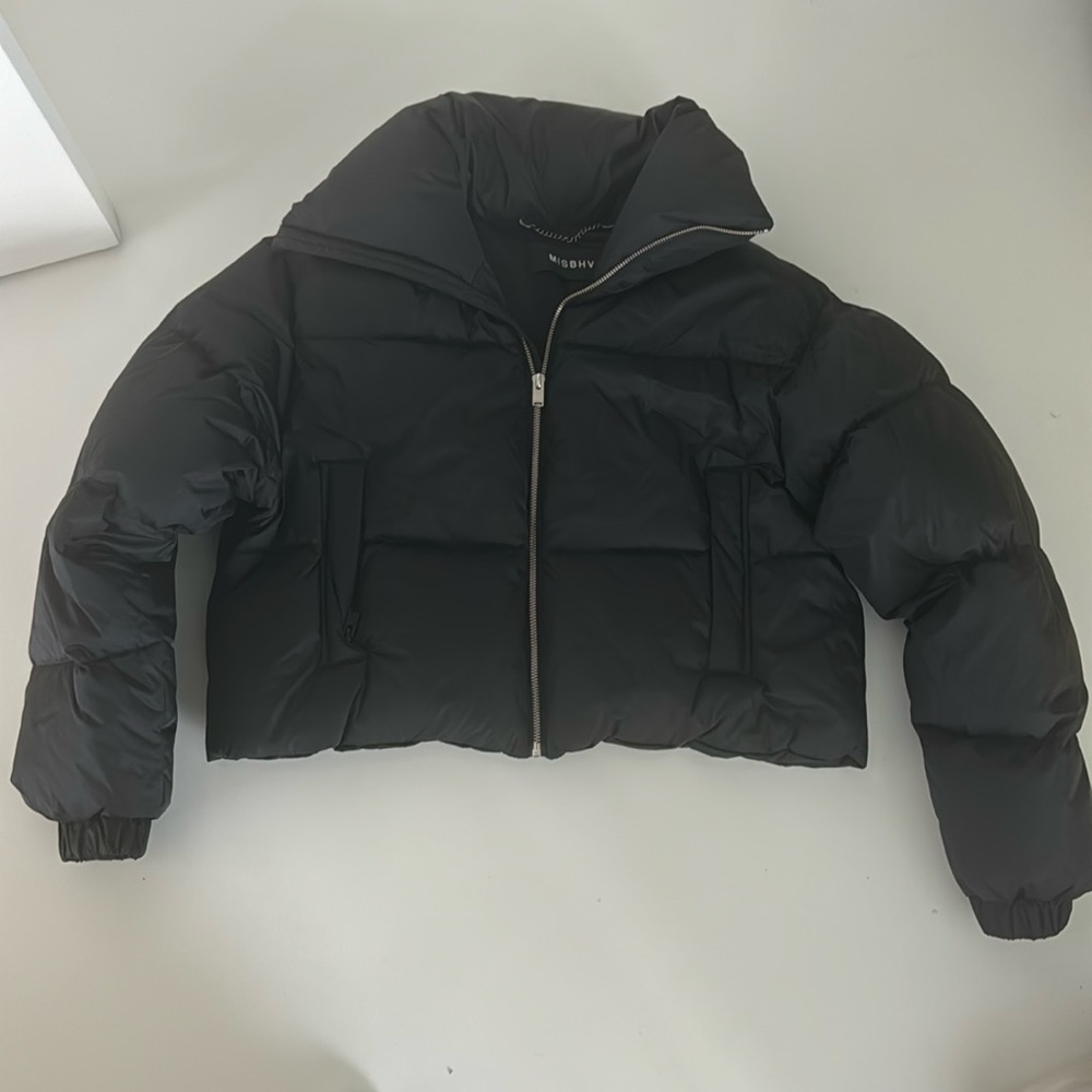 MISBHV black back graphic cropped puffer jacket